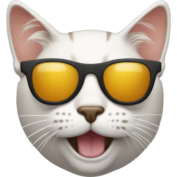 Cat with sunglasses mewing emoji