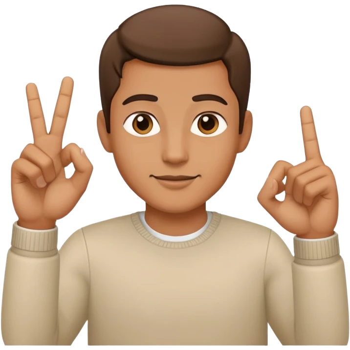 Man with hand heart emoji