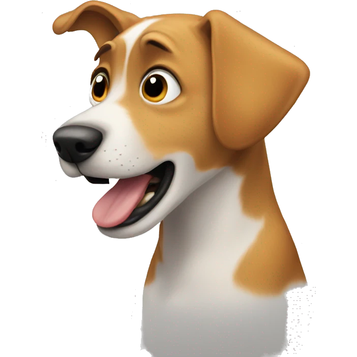 a dog catching his tale emoji