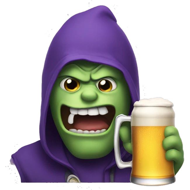 grimace holding beer emoji