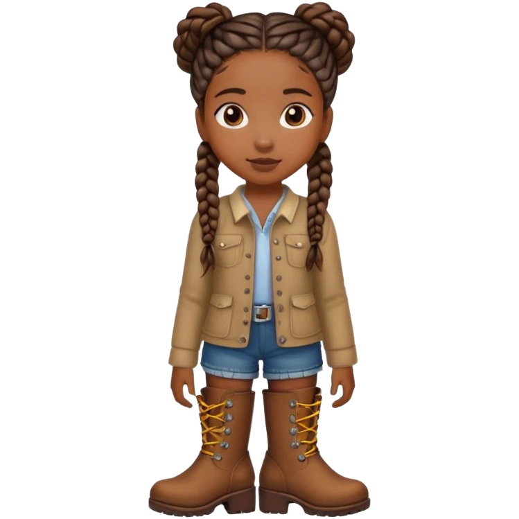 black girl with braids 10yrs wearing brown boot emoji