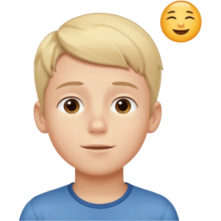 Boy dreaming about her emoji