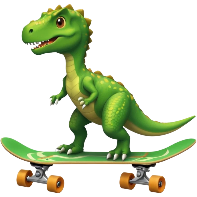 Dinosaur on a skateboard emoji