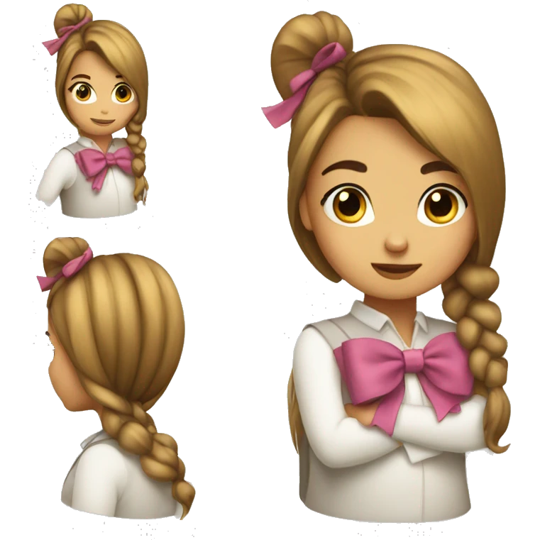Girl with bow on pony emoji