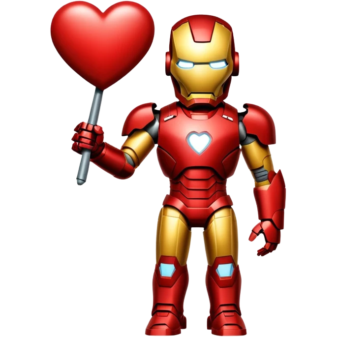 Iron man with sign „love you“ emoji