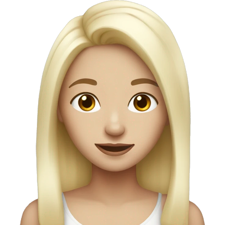 White blonde girl being cute emoji
