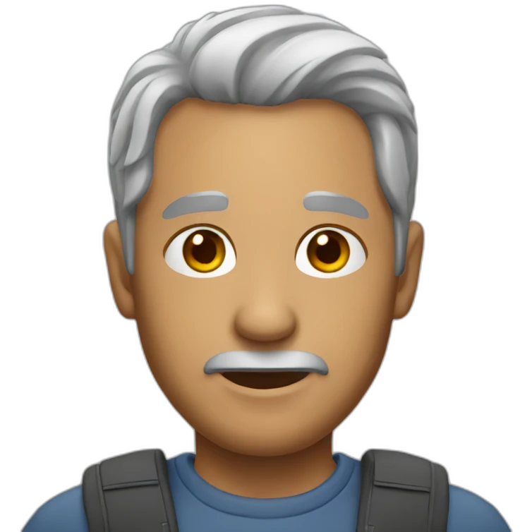 latin man with some gray hairs emoji