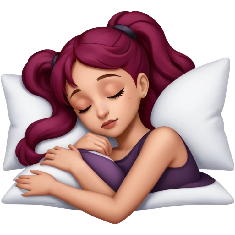 Ariana Grande sleeping Burgundy emoji