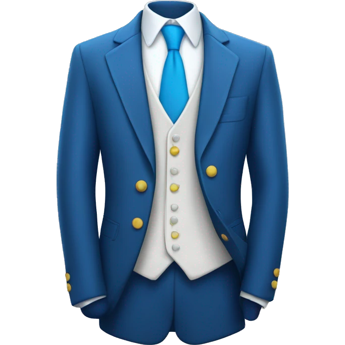 Blue Pent Coat with white shirt and bue tie emoji
