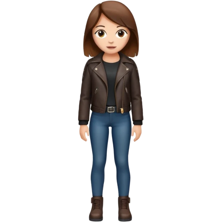 girl in leather jocket, full body emoji