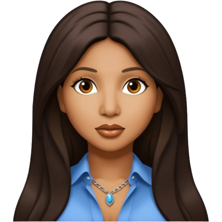 Toni Braxton with dark brown long hair  emoji