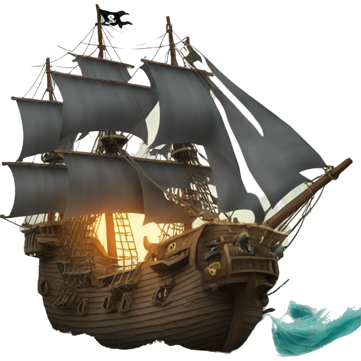 Pirate ship fighting a kraken  emoji