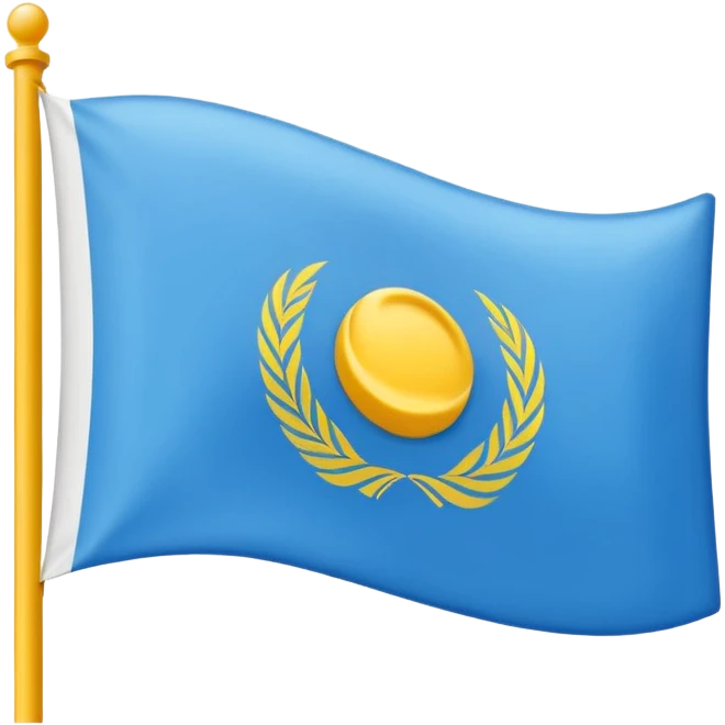 Un drapeu avec les couleurs a l'horizontal , le bleu en haut le blanc au millieu et le jaune en bas  emoji