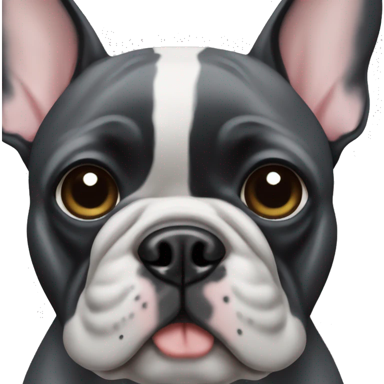 black and gray french bulldog emoji
