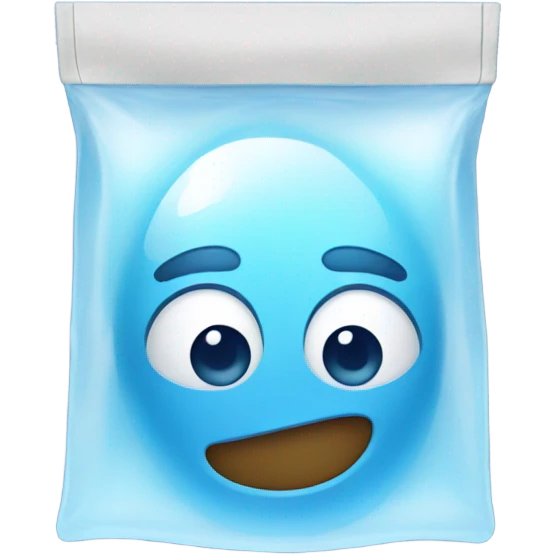 Ice in a small zip bag emoji