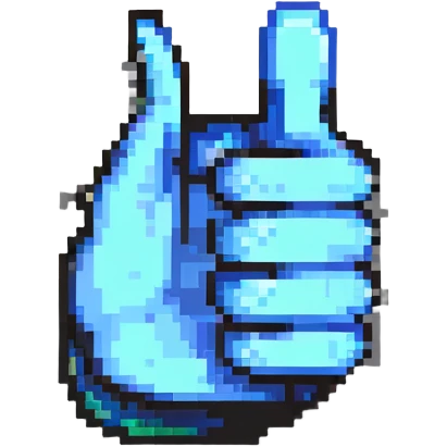 thumbs up, Minecraft blocky hand emoji