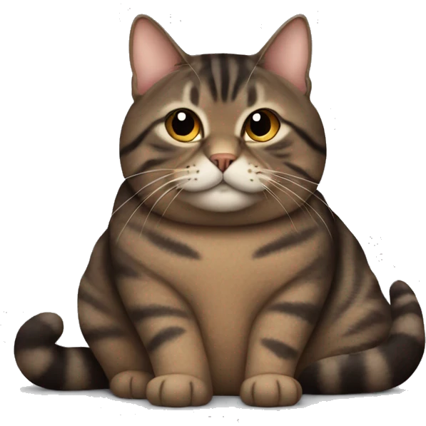 Fat dark Brown tabby cat on the couch emoji