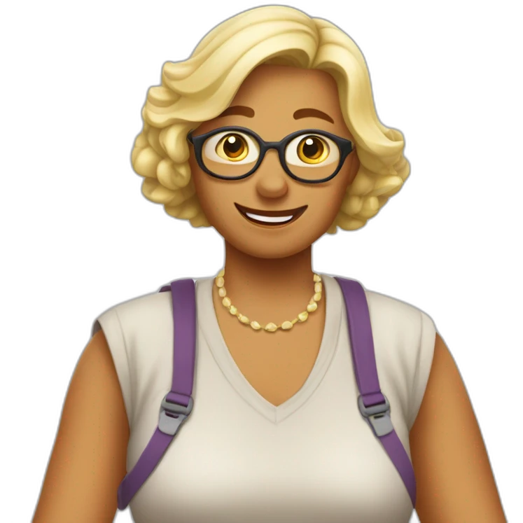 Mamie dans un déguisement de dinosaure emoji