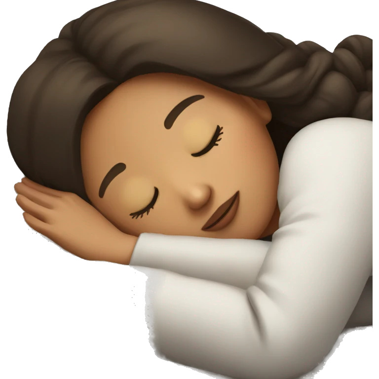 Brunette girl sleeping emoji