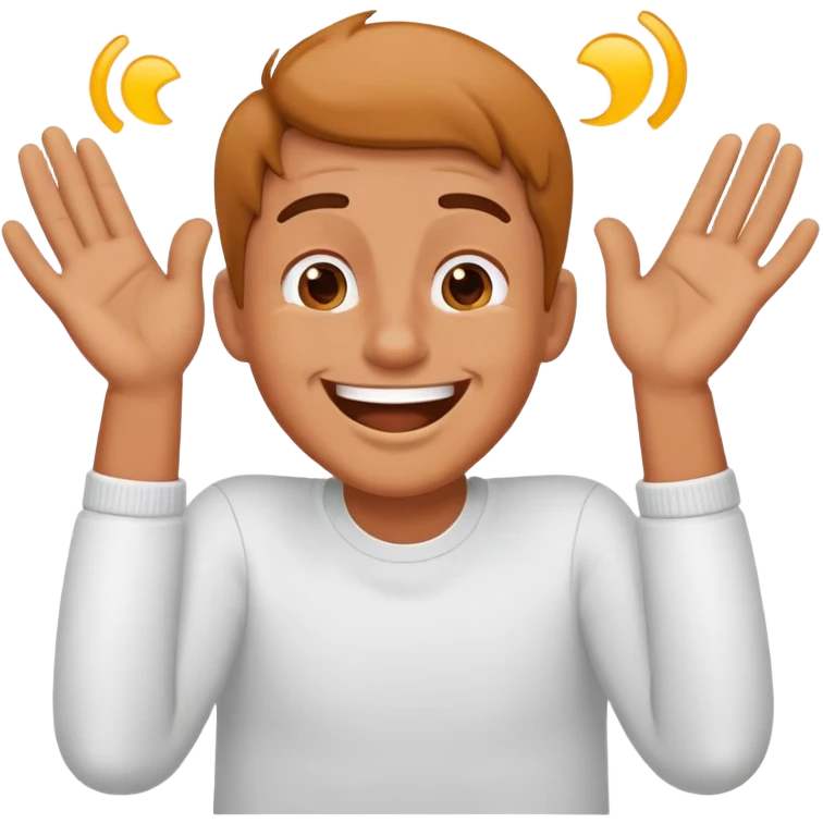a person having there hands around there thought and laughing  emoji