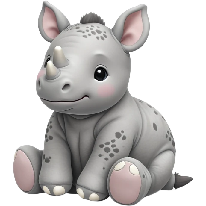 Baby rhinoceros jellycat stuffed plush emoji
