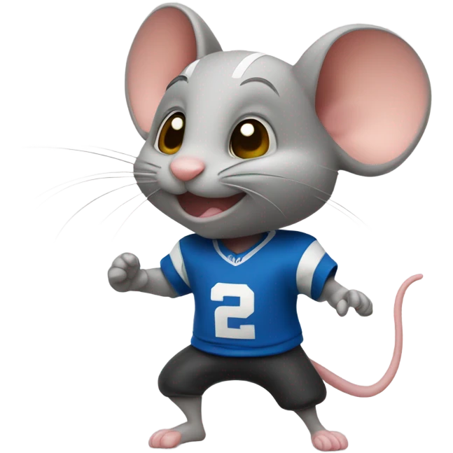Mouse playing football emoji