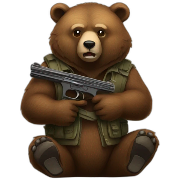 Bear with gun emoji