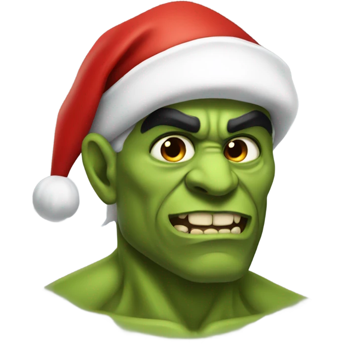 orc male warrior with santa hat emoji