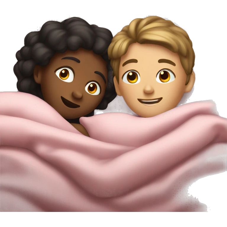 girl and boy lying on bed together emoji