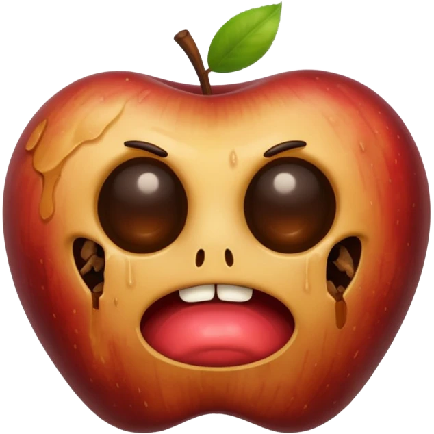 a disgusting, rotten apple with no face emoji