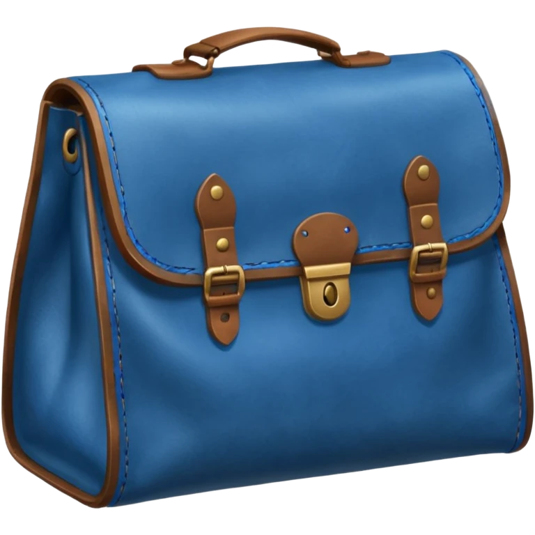 blue coins inside a brown leather bag  emoji