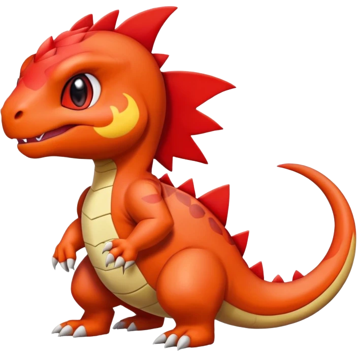 Cute Baby Charmeleon-Guilmon-Tyrunt-hybrid (full body) emoji
