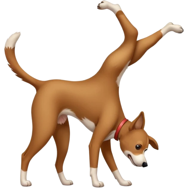 Dog doing handstand emoji