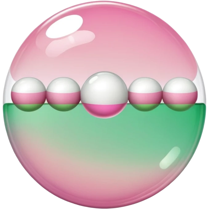 Aesthetic Bubble Tee with a pink-to-white and white-to-green match gradient, brown balls and a brown tube emoji