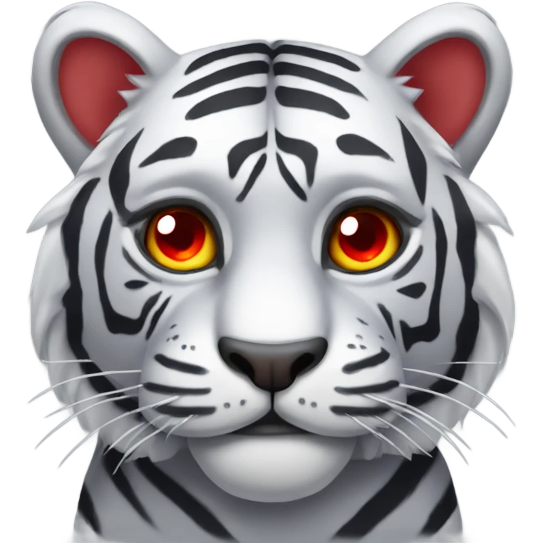grey tiger with red eyes emoji