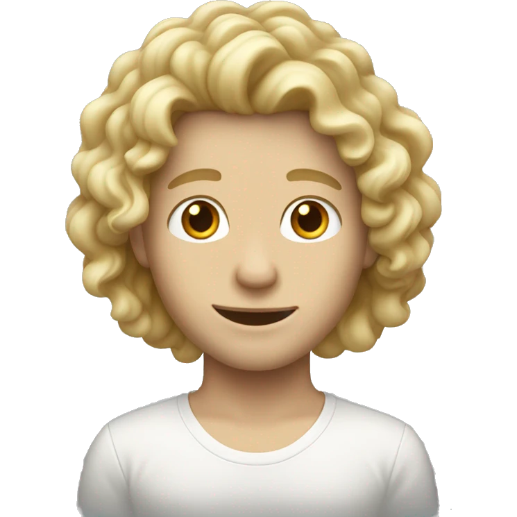 white boy with long blond curly hair emoji