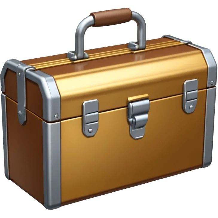 3D Brown golden toolbox empty emoji