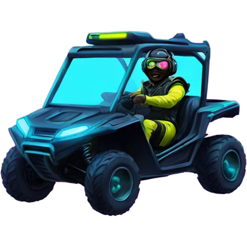 cyber punk UTV neon with driver emoji