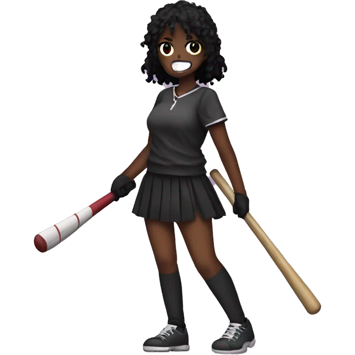 yandere with a baseball bat pixel art emoji