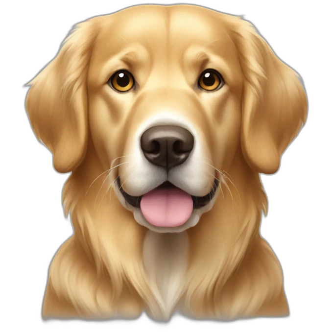 a golden retriever with a white muzzle and droopy eyes emoji