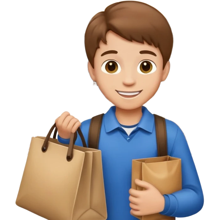 Boy with a store emoji