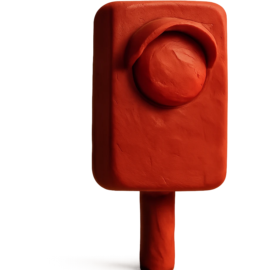 claymation style red traffic light emoji