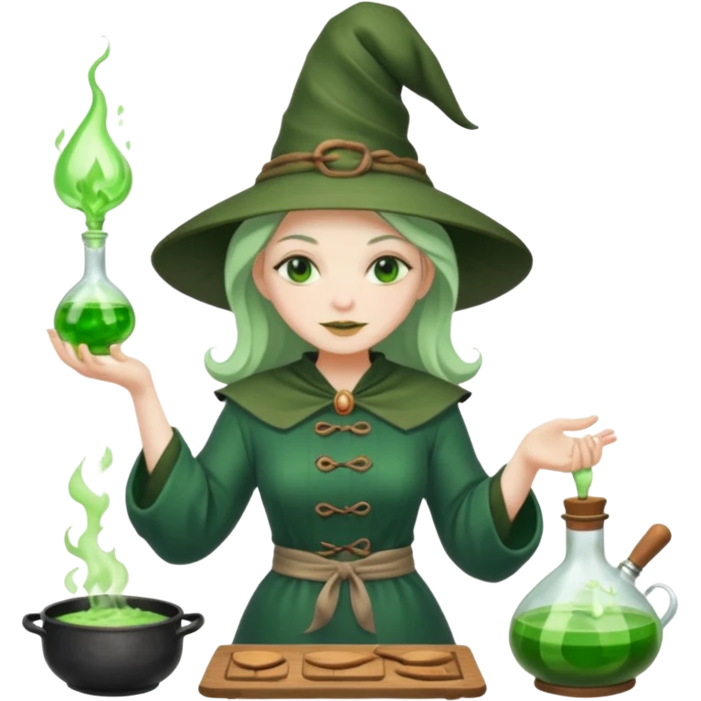 green witch cooking potion emoji