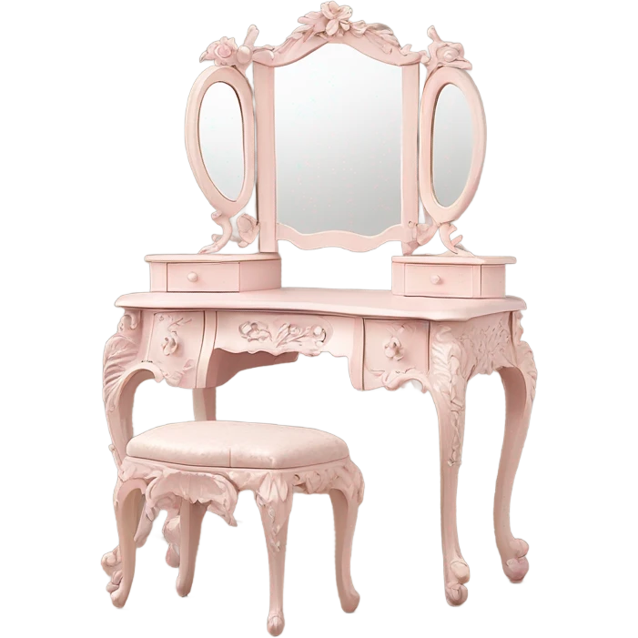 Vintage pale pink rococo vanity emoji