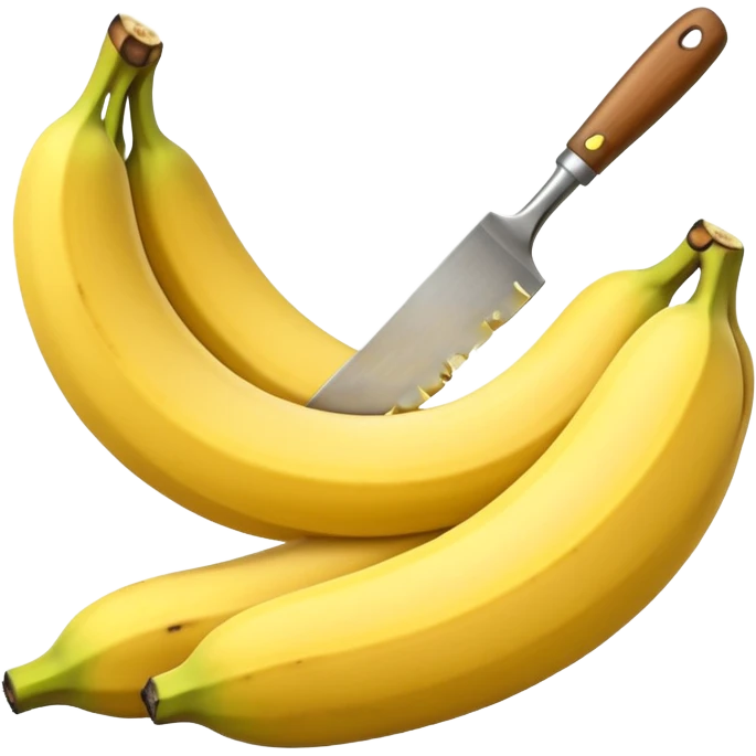 A banana being chopped in slices emoji