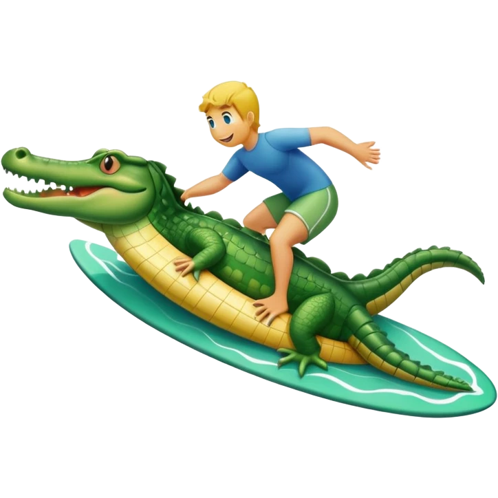 Alligator surfing emoji