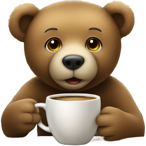 Teddy bear drinking coffee emoji