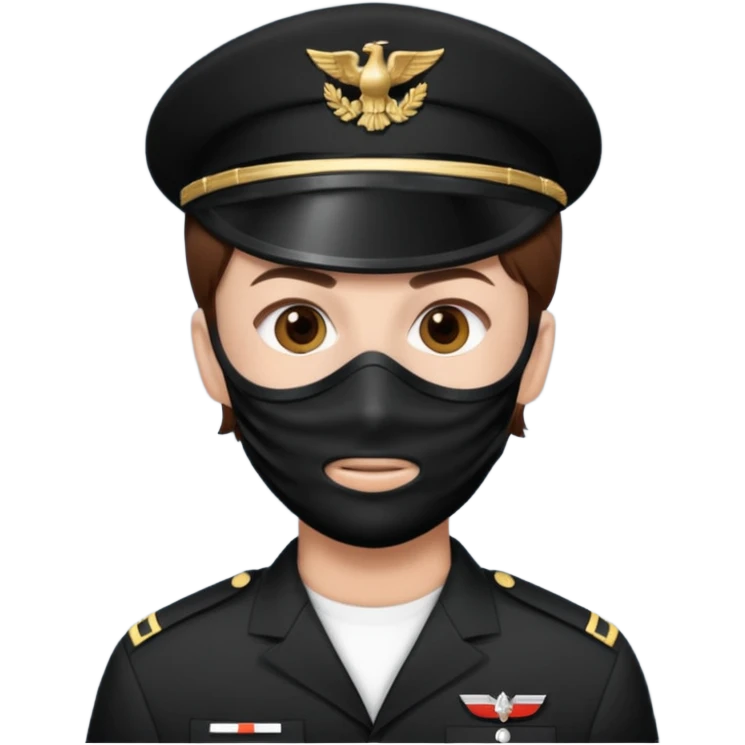 soldier with black masks and brown hair emoji