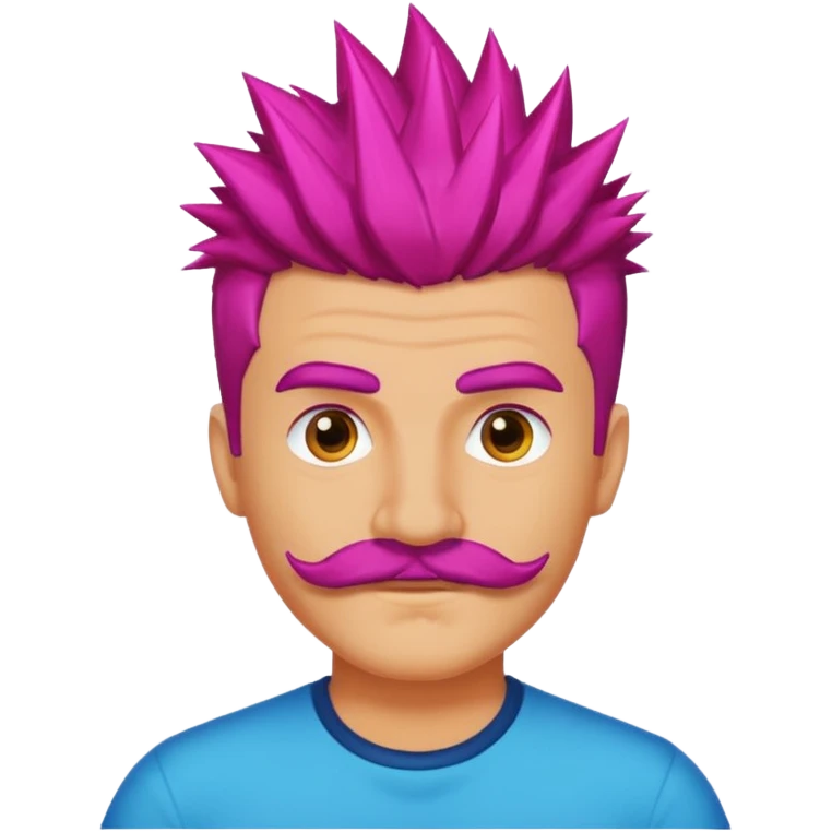 spiky colored haired mustached man emoji