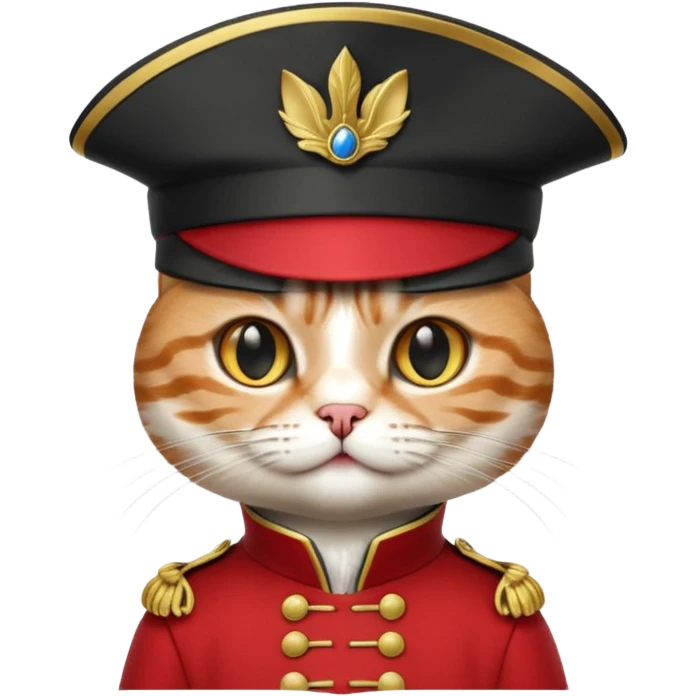 Cat disguisee in Napoléon emperor emoji